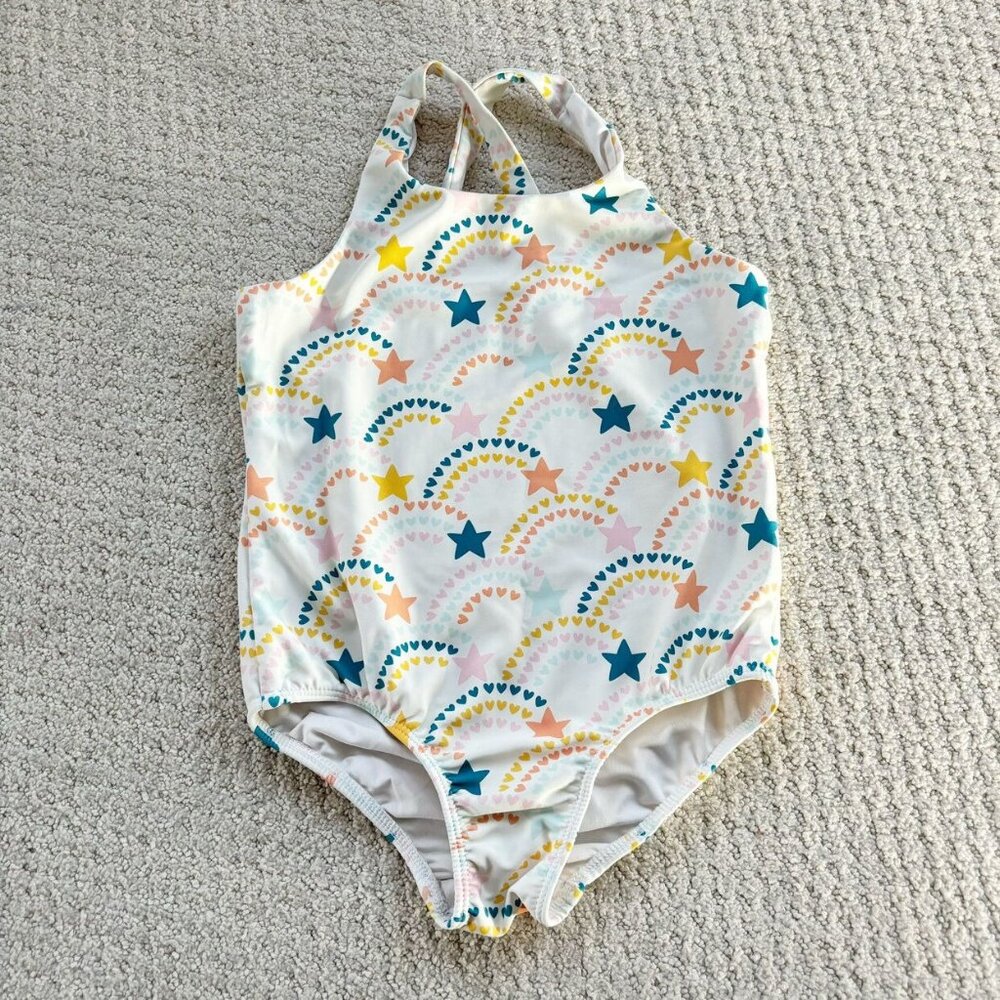 Bird & Bean Pastel Star And Hearts Bathing Suit